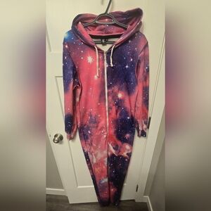 Galaxy Print Hooded Onesie
